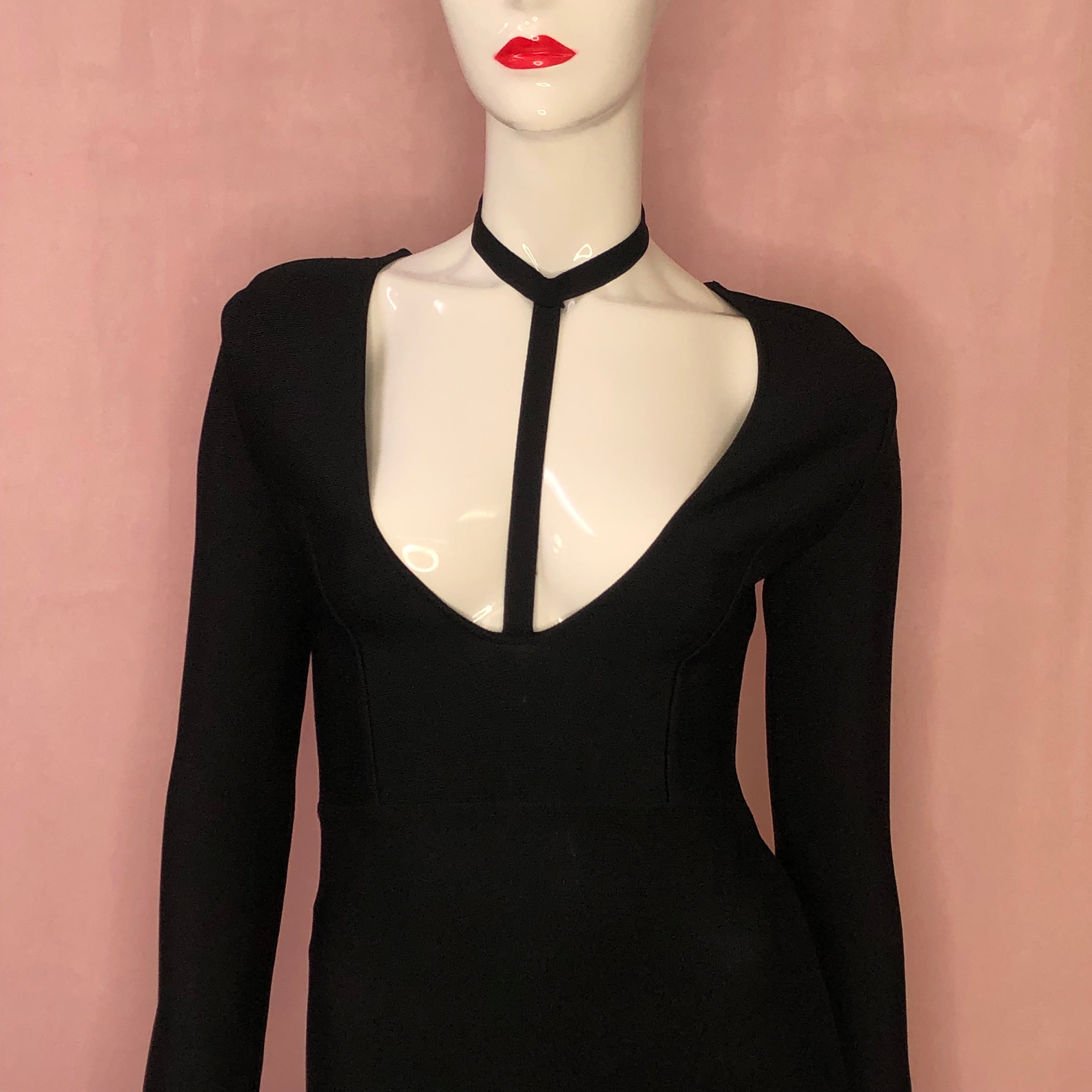 Choker Bodycon Black Mini Dress
