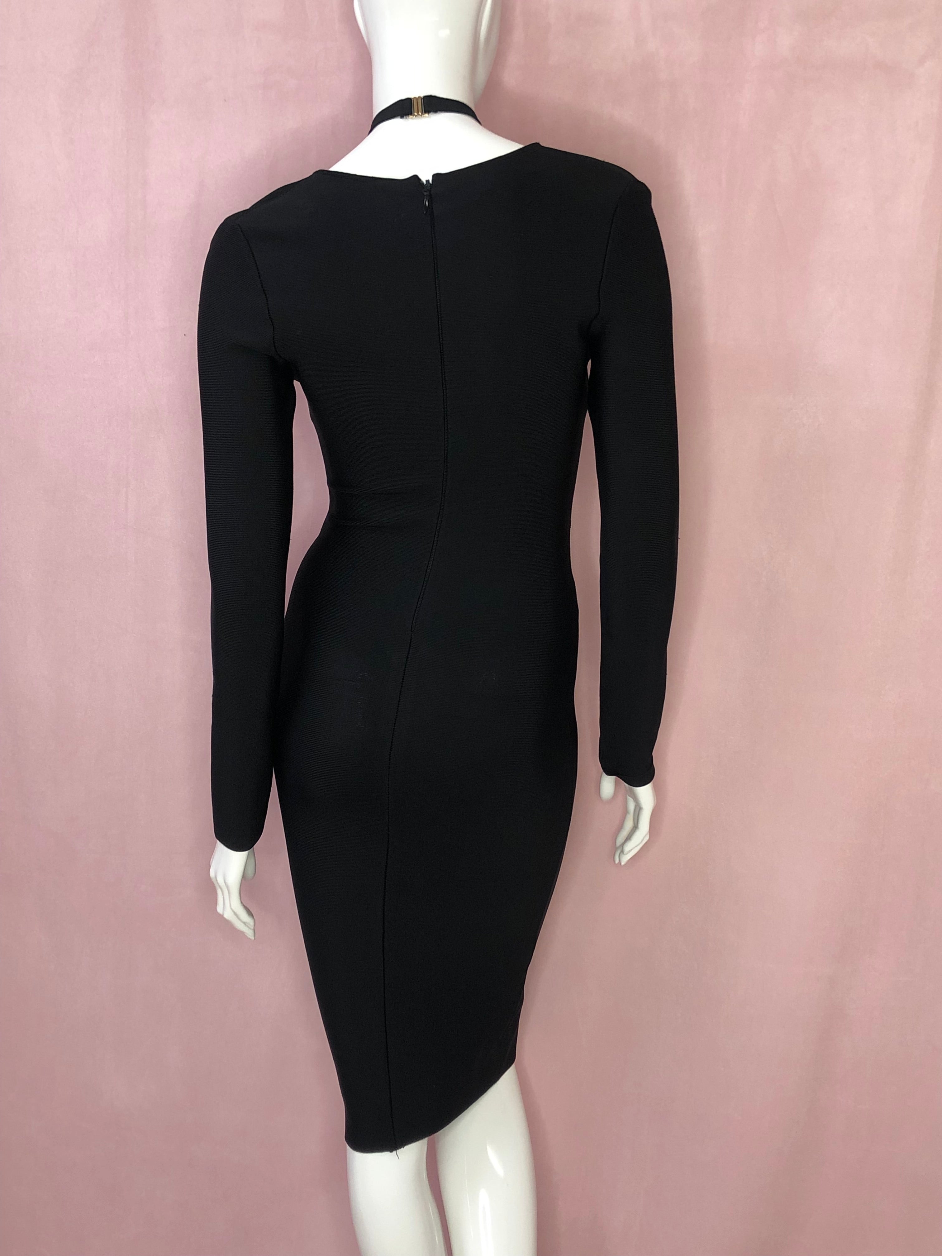 Choker Bodycon Black Mini Dress