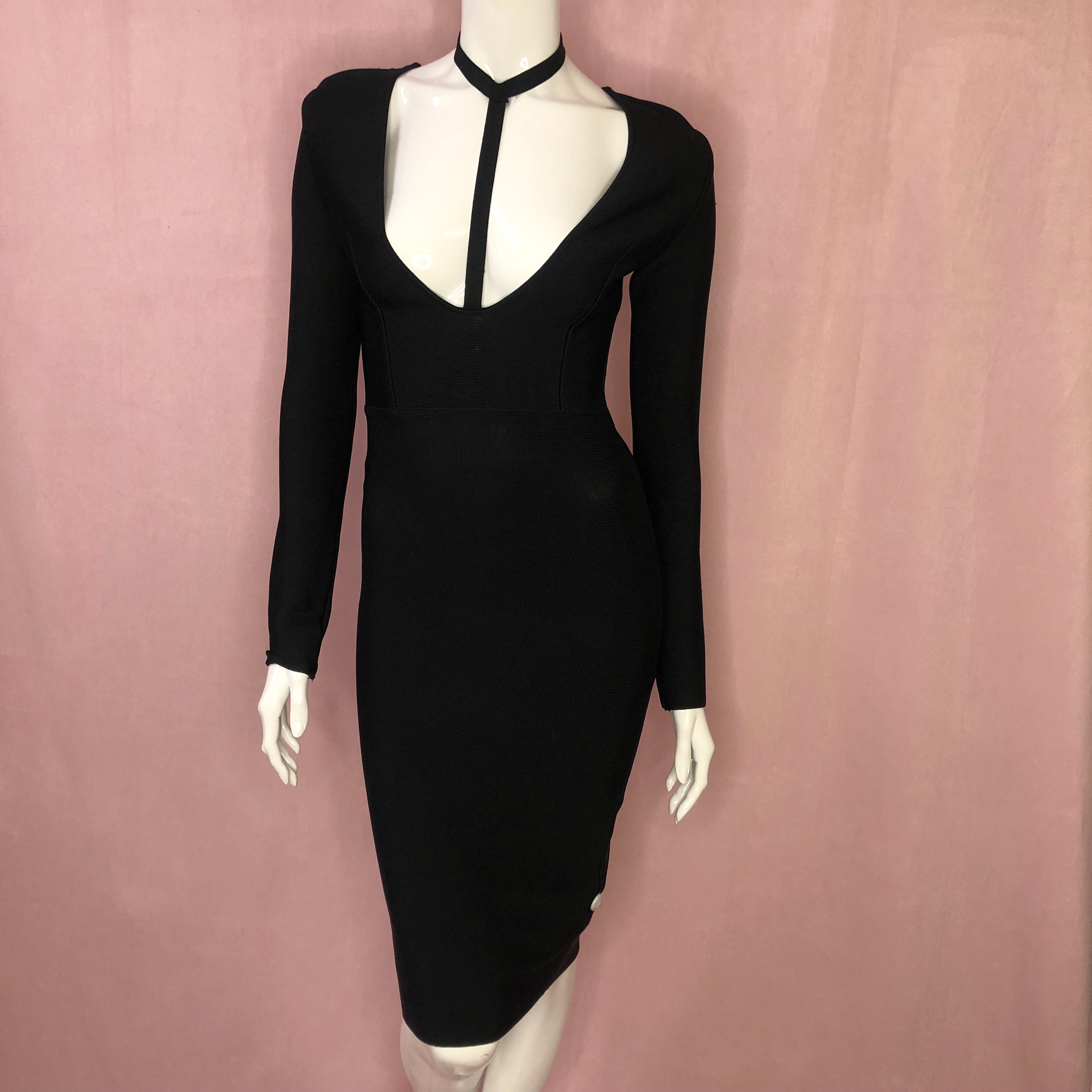 Choker Bodycon Black Mini Dress