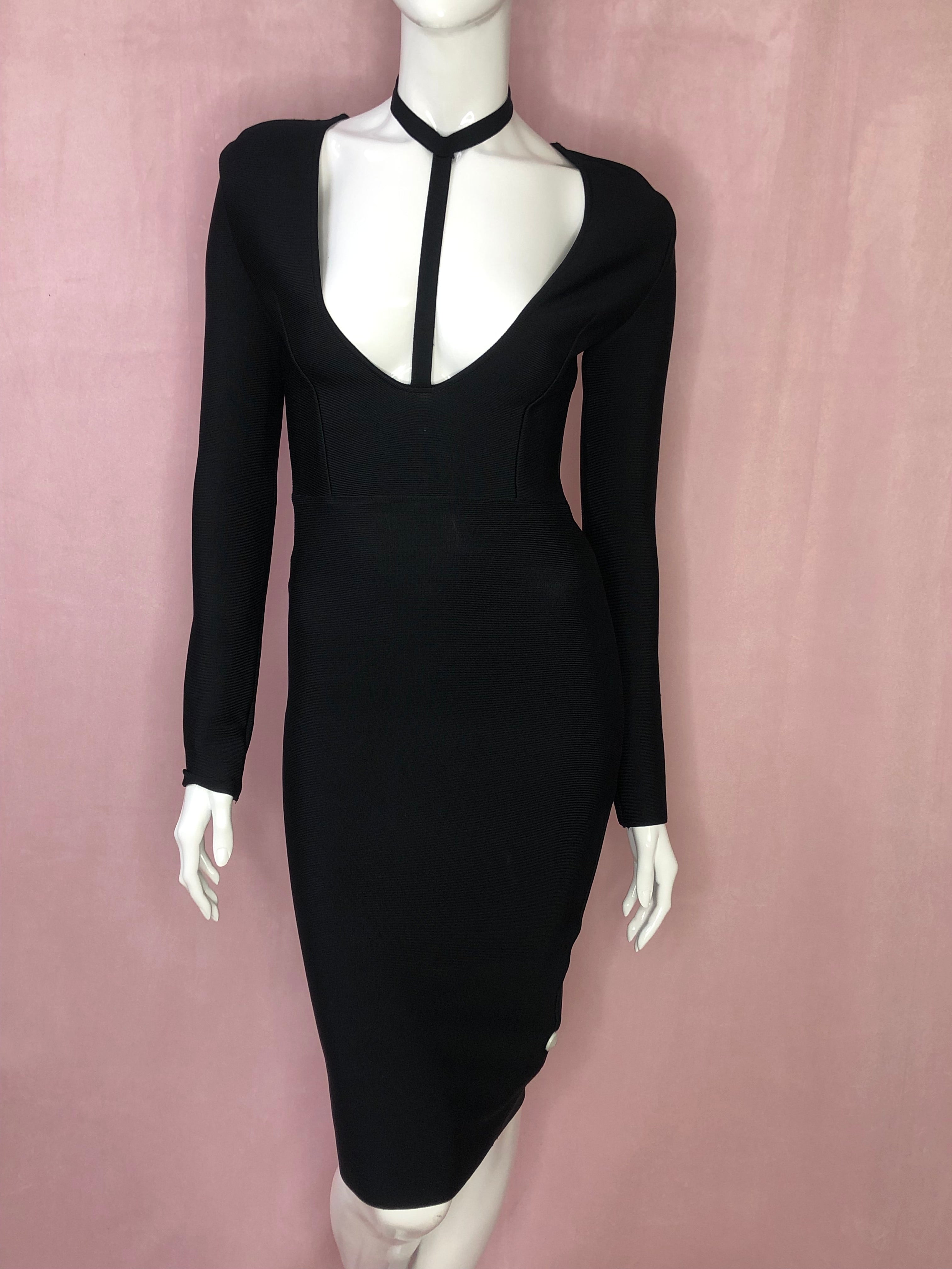 Choker Bodycon Black Mini Dress