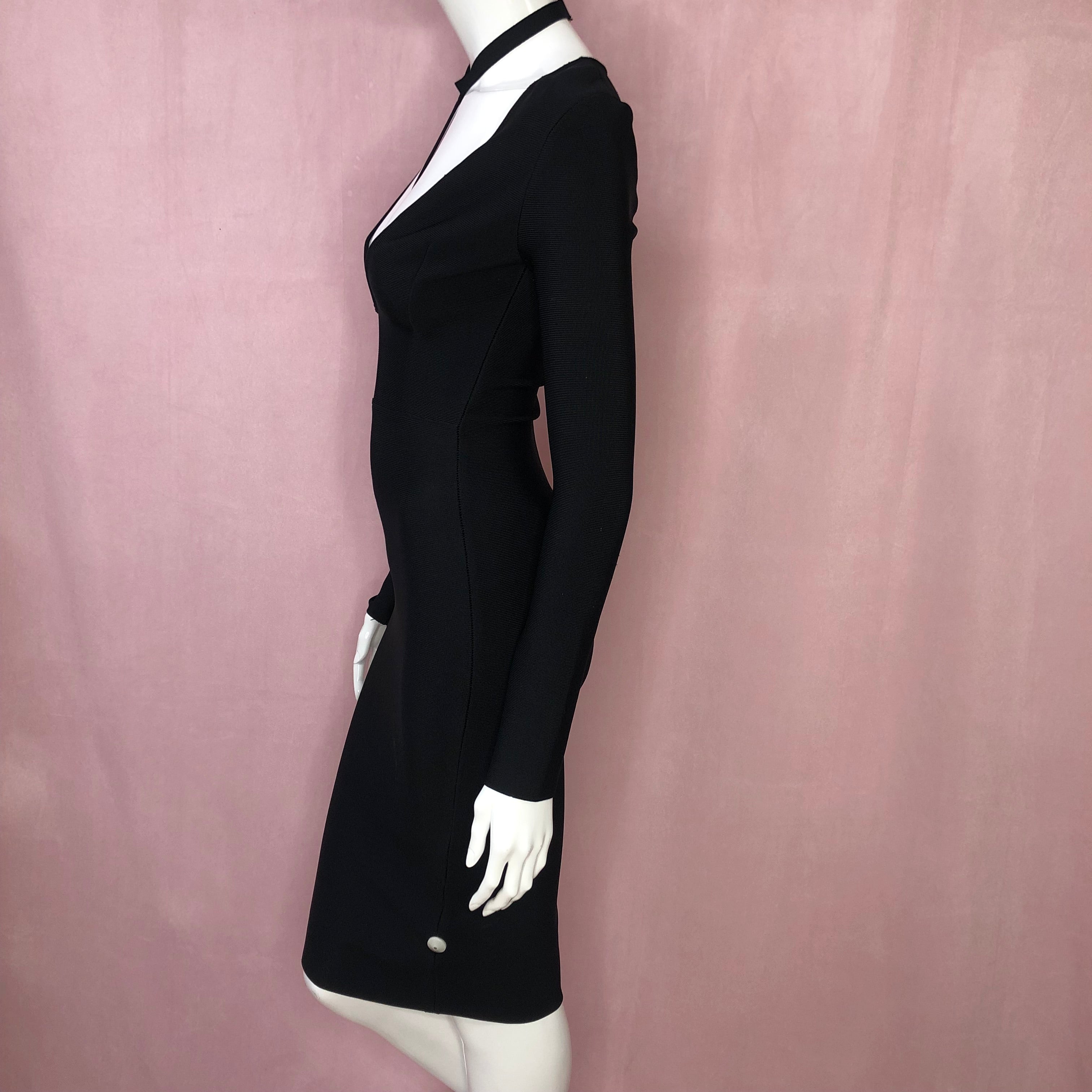 Choker Bodycon Black Mini Dress